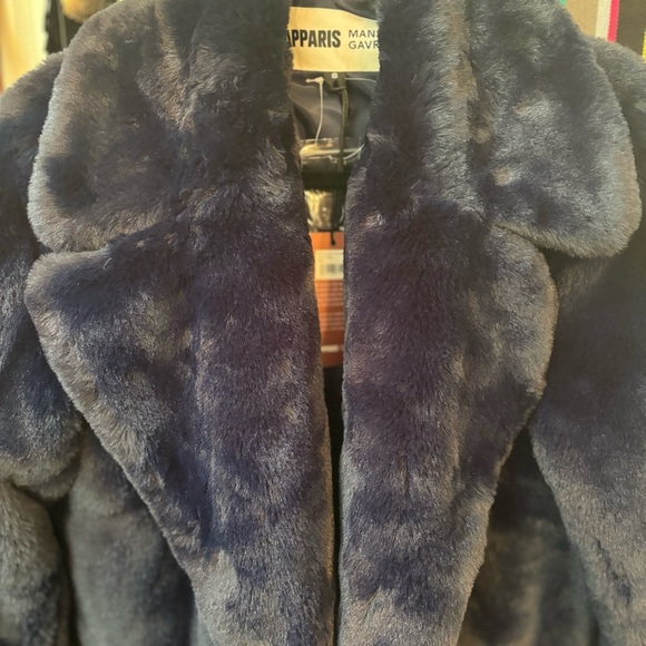 APPARIS x MANSUR GAVRIEL Stella Faux-Fur Coat size Small NWT - Picture 8 of 14